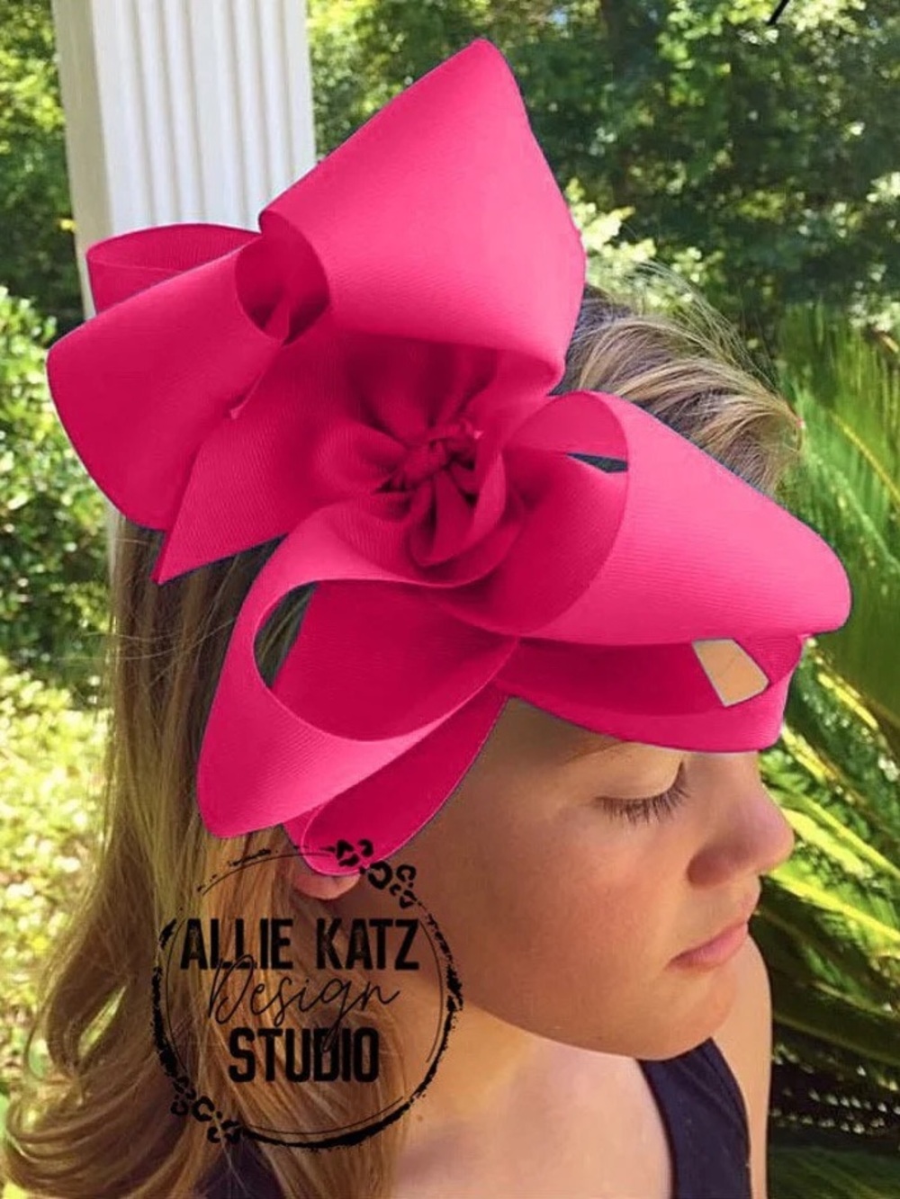 Shocking pink Double Stack xlarge solid boutique 8" boutique bow